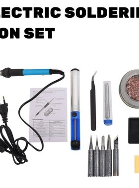 1set 60W Soldering Iron Kit With Solder Wire Tweezer Adjusta
