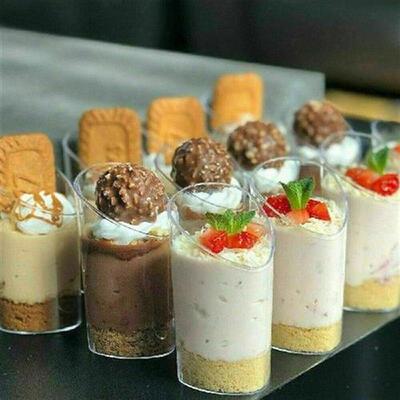 50 Packs 80ml Plastic Dessert Cups Appetizer Cups for Party