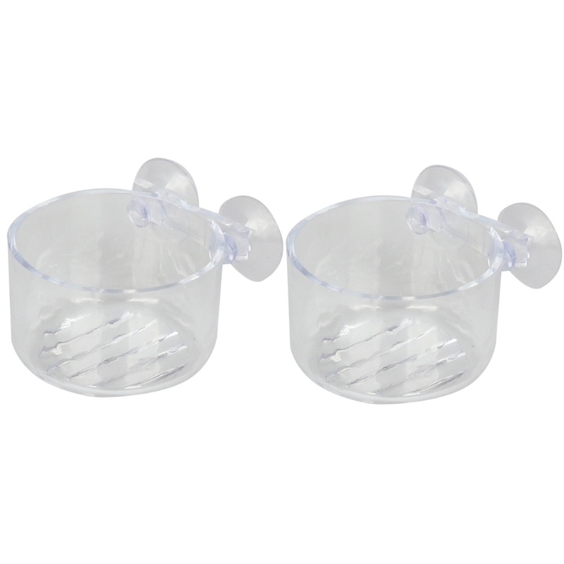 62KC 2Pcs Transparent Aquarium Cone Red Worm Feeder Acrylic