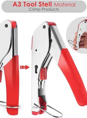 Coax Cable Crimper, Coaxial Compression Tool Kit Wire Stripp