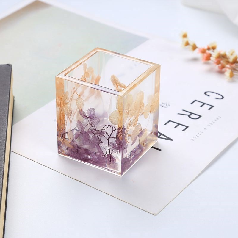 Silicone Mold Epoxy Resin DIY Pen Container Organizer Squar
