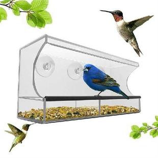 Window Bird Feeder Acrylic Bird House Feeders Food