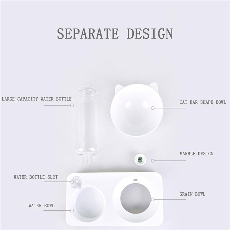 Cat Feeder Bowl Tableware Dogs Food-Pet with Holder Dog-Feed