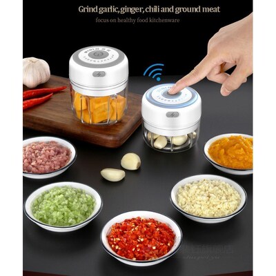 Electric Mini Food Garlic Vegetable Chopper Garlic Press USB