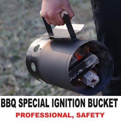 BBQ Barbecue Chimney Starter Charcoal Grill Steel  Quick