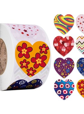 50-500 Pcs Heart Shaped Stickers Seal Labels Stickers Scrapb