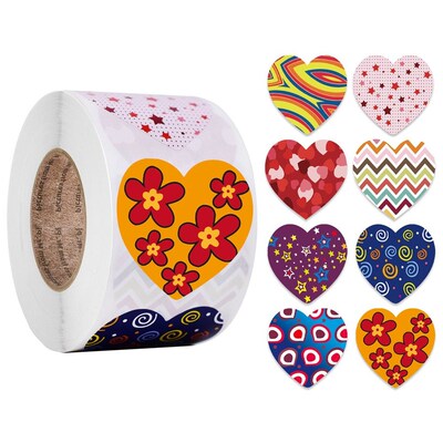 50-500 Pcs Heart Shaped Stickers Seal Labels Stickers Scrapb