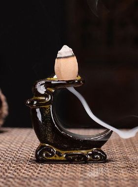 Retro Waterfall Incense Burner Backflow Mini Buddha Censer