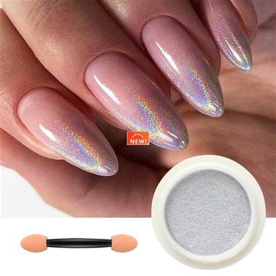 Holographic Solid Mirror Nail Glitter Laser Metallic Rubbing