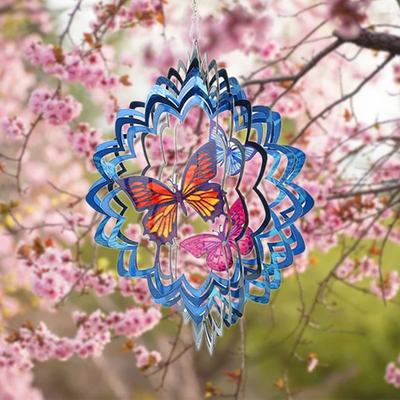 30*30cm Rotating Wind Chimes Metal Wind Spinner Outdoor Gard