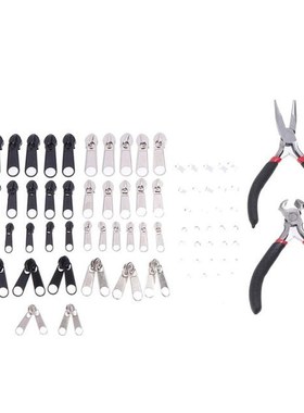 194pcs Zipper Replacement Head Zipper Repair Kit Fix Zip Sli