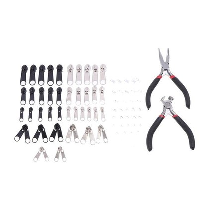 194pcs Zipper Replacement Head Zipper Repair Kit Fix Zip Sli