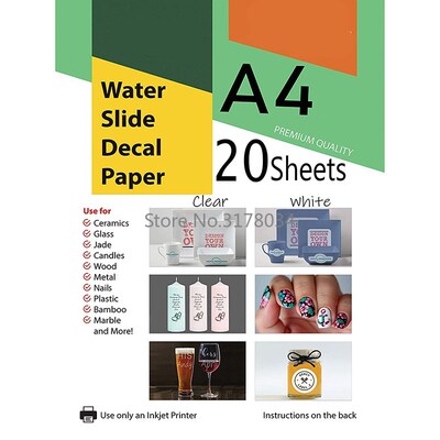 100sheets Waterslide Decal Paper for Inkjet Printer A4 Water