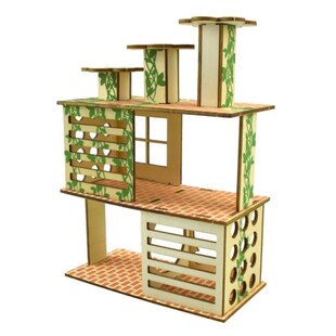 Hamster Hideout Villa Wood Chew Toys House for Small Animals