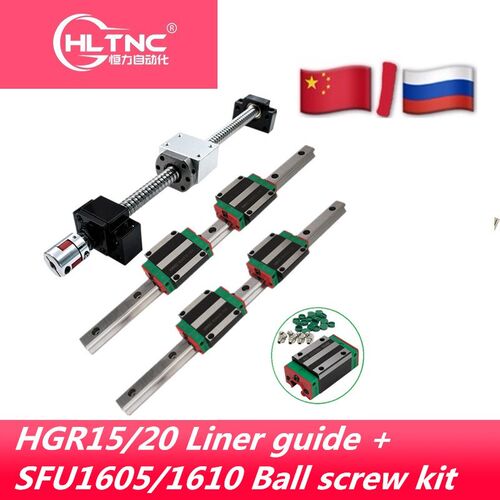 2 set HGR20 HGR15 Linear Guide Rail  4 HGH20CA HGW20CC slide