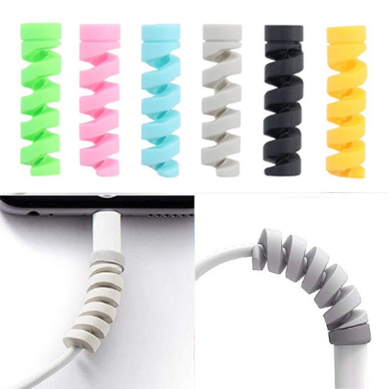 100Pcs Spiral Cable Protector,Charger Cable Protective