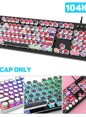 Mechanical Keycaps Gaming Keyboard Steampunk Typewriter Roun