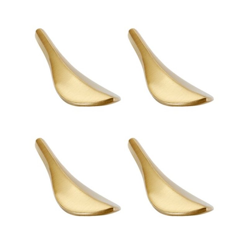 4Pcs Leaf Knobs Handles Brass Gold Drawers Cabinets Door Pul