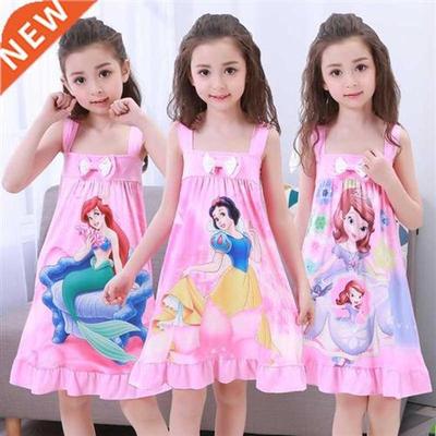 Anna Elsa Dress Girls Nightdress Clothes Cartoon Pajamas Chi