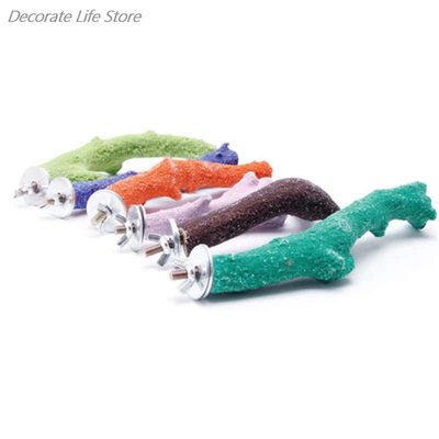 1PC Parrot Wooden Stand Station Rack Pet Bird Hanging Cage