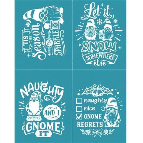 Naughty Gnome Letters Snowflake Silk Screen Printing