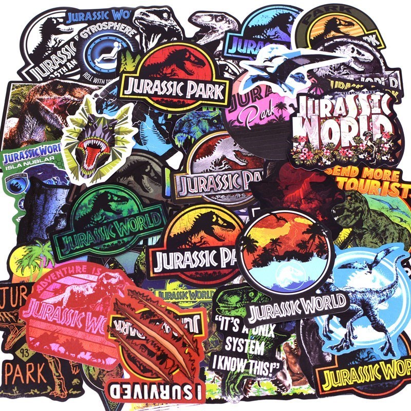 75pcs/pack Jurassic Park Dinosaur Stickers Toy for on Lugga
