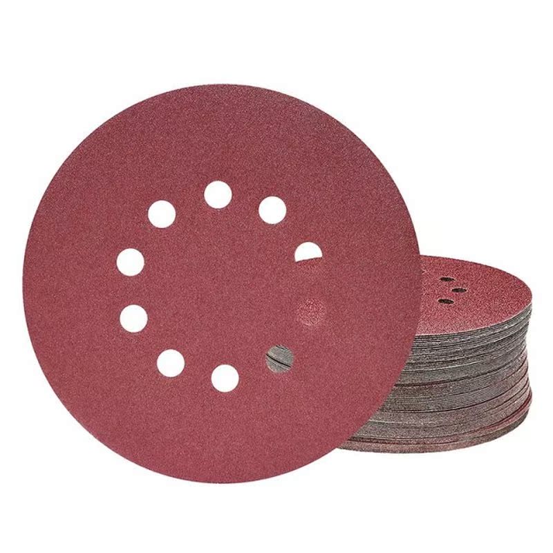 225Mm Sanding Discs,25Pcs P120 Grit 10 Hole Round Sandpaper