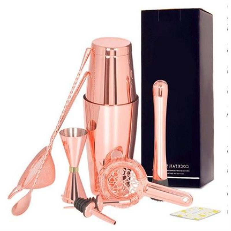 7Pcs Set 750 550ml 304Stainless Steel Cocktail Shaker