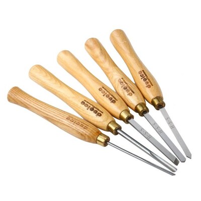 5PCS Professional HSS Lathe Chisels Woodworking Turning Lath