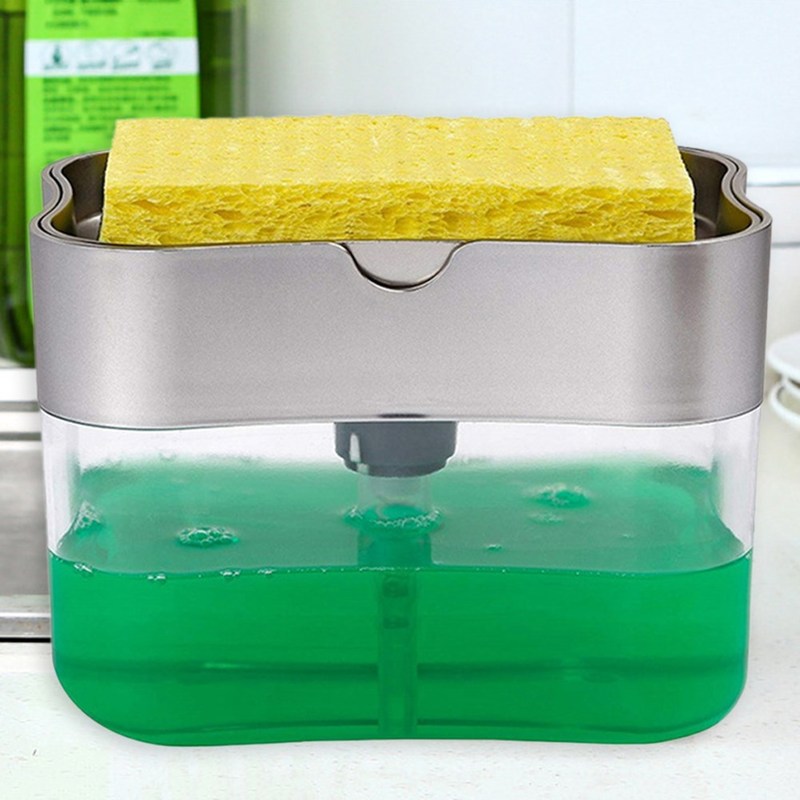 2 in 1 Scrubbing Liquid Detergent Dispenser Press-type Liqui