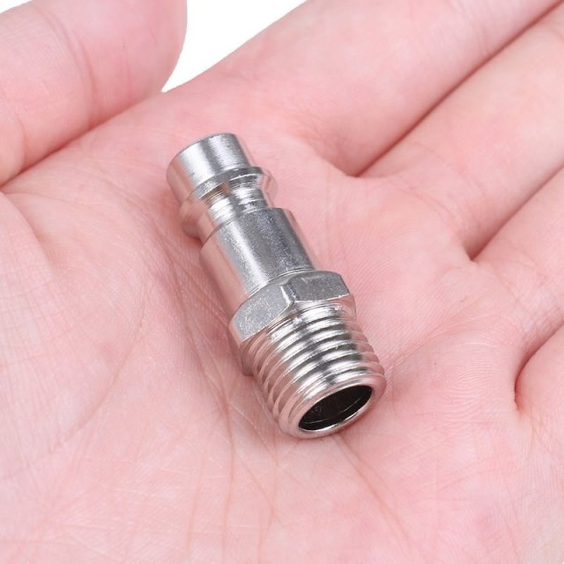 5pcs Copper Iron Euro Air Line Hose Fitting 1/4  Quick Relea