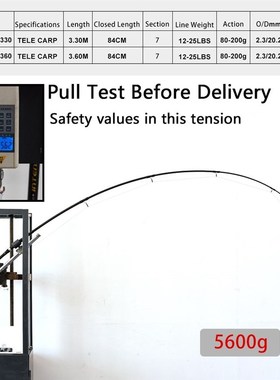 p Fishing Rod 3.3 3.6m bon Fiber elescopic Spinning Rod pesc