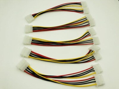 5PCS 4Pin Molex to Double 4pin  IDE Female Power Supply Spli