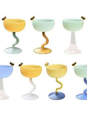 Drinking Glasses Cute Footed Ice Cream Bowls for Restaurant