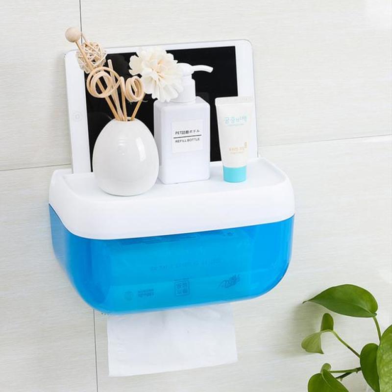 Bathroom Waterproof Tissue Box Plastic Toilet Paper Holder W