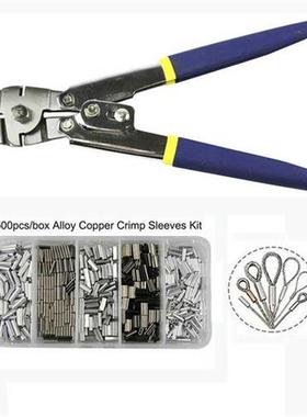 Fishing Pliers Wire Rope Crimping Tool with 500Pcs Ferrule C