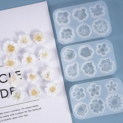 Resin Crystal Epoxy Mold Small Flowers Decorations Casting S