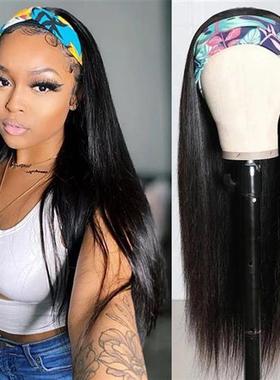 HeadBand Wigs For Black Womens Malaysian Kinky Curly Straig