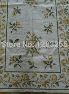 Elegant French Design Woolen Needlepoint Vintage Royal Desi