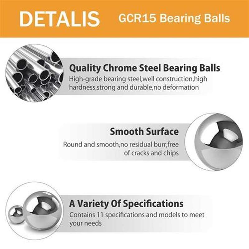520Pcs Precision Steel Ball Bearings ,2-8mm Balls netic Loos