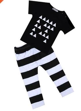 cute new baby boy girl clothes set uni cotton t-shir