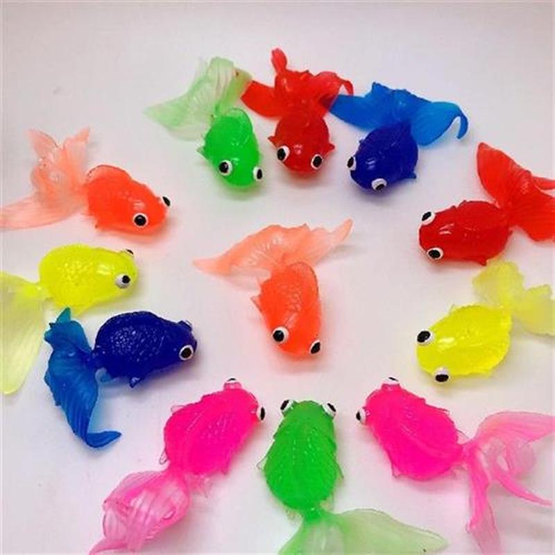 50x Small Goldfish Toy TPR Children Educational Toys Soft