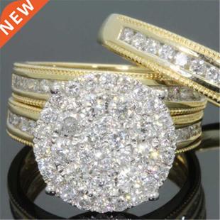 2 Carats Diamond Ring Female 18k Gold Wedding Anillos Bague