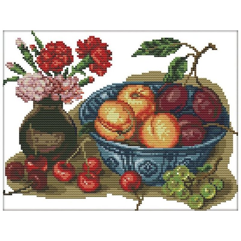 Crossstitching Kits Preprinted Cherry Fruit Patterns Embroid