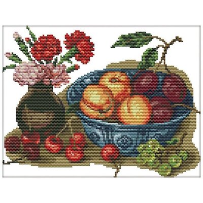 Crossstitching Kits Preprinted Cherry Fruit Patterns Embroid