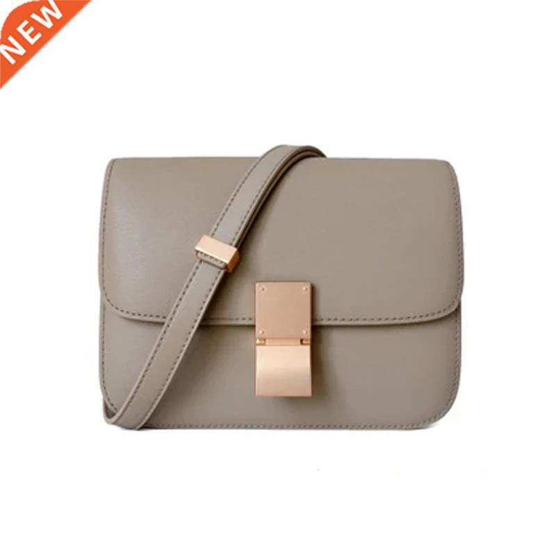 Genuine Leather Tofu Bags for Women High Quality Ladies Shou