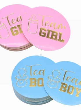 24/48pcs Team Boy Team Girl Stickers Boy or Girl Vote