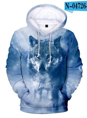 3 To 14 Years Kids Hoodies Ice Fire Wolf 3D Printed Hoodie S