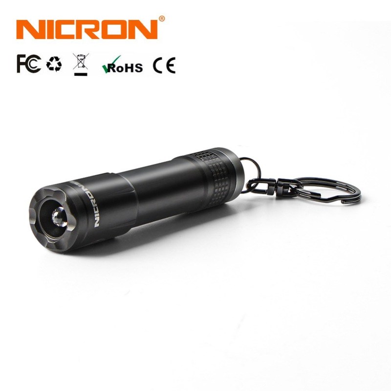 NICRON Micro Mini Flashlight Outdoor 20LM 24M 1xAAA Battery