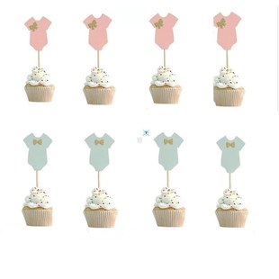 10Pcs Baby Shower decorations Its a Boy Girl Clothes Cupcake